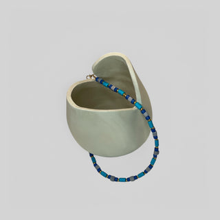 Necklace NECCP004 turquoise/ kings blue/ grey