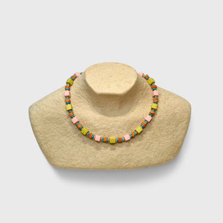 Necklace NECCP001 yellow/pink