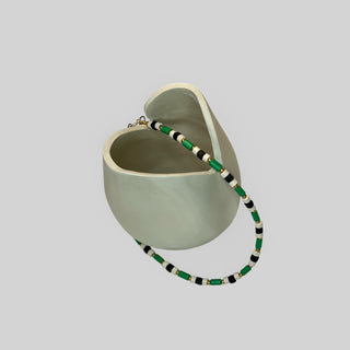 Necklace NECCP004 green/ white/ black