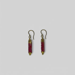 Earring EARJI001 raspberry/gold