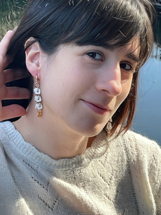 Earring EARCP001 white/ gold