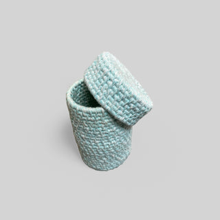 Handmade coiled rope vessel 12