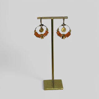 Earring EARCP002 terracotta/ gold