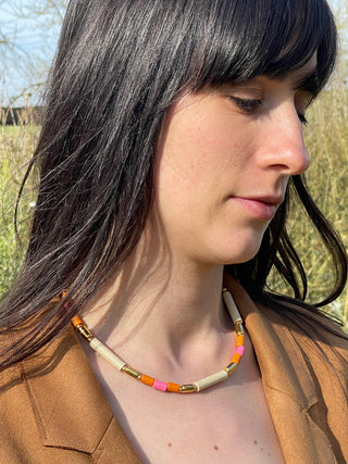 NECPJ002 cream/orange/pink/ gold