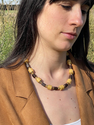 NECPJ001 mustard/ dark brown
