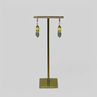 Earring EARCP004 yellow/ turquoise/ grey