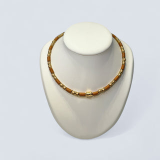 Necklace NECDA001 sienna/ gold