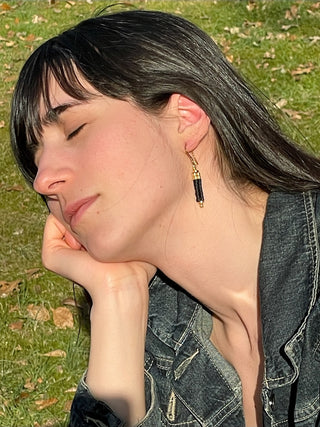 Earring EARJI001 black/gold