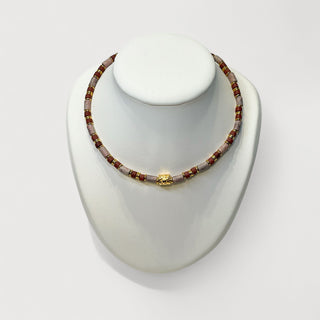 Necklace NECDA001 mix grey lavender/ gold