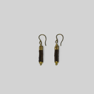 Earring EARJI001 dark brown/gold