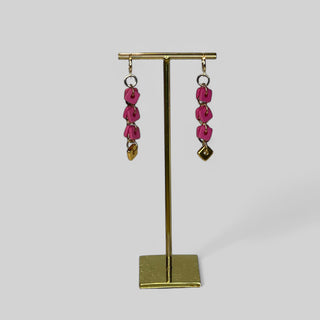 Earring EARCP001 fuchsia/ gold