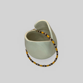 Necklace NECCP004 sunflower/ light&dark brown
