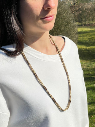 Necklace NECJI001 dark brown/cream