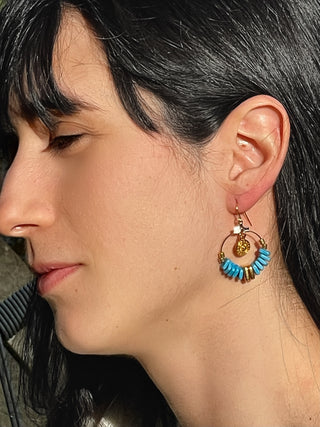 Earring EARCP002 turquoise/gold