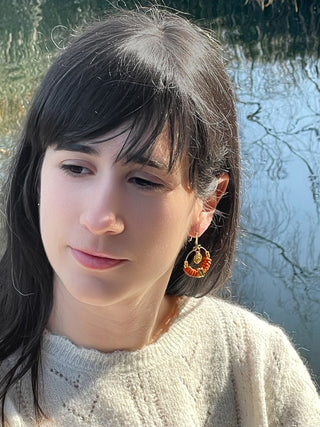 Earring EARCP002 terracotta/ gold