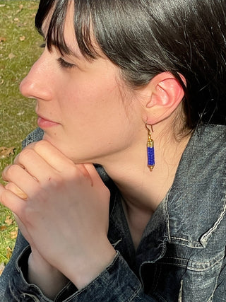 Earring EARJI001 blue/gold
