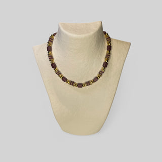 Necklace NECCP005 aubergine/ sand