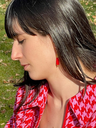 Earring EARJI001 red/gold