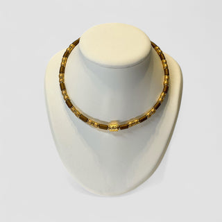 Necklace NECDA001 brown/ gold