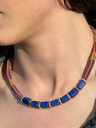 Necklace NECCP002 blue/red