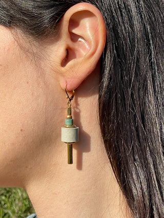 Earring EARPJ001 gray/gold