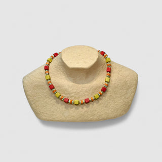 Necklace NECCP001 yellow/red